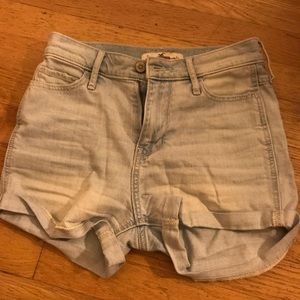 Soft, light blue jean shorts
